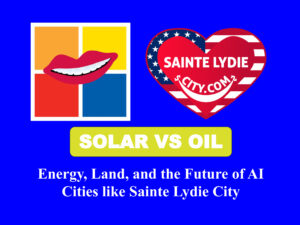 MYDENTALWIG & Sainte Lydie City Logo: Comparison Solar Farm VS Oil